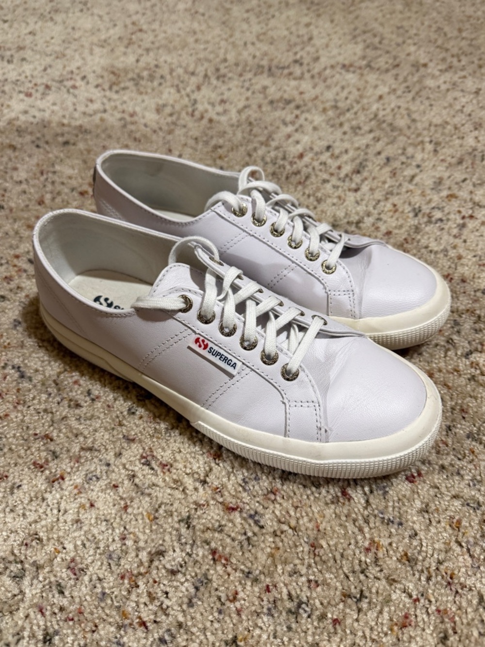 Superga White Leather Sneakers